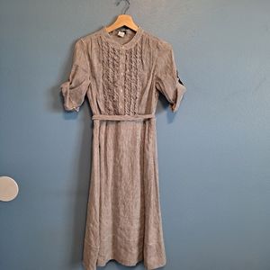 J. Crew ruffle-front poplin midi-dress (0)